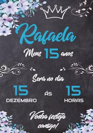 Convite 15 Anos Floral Lousa para Editar Online