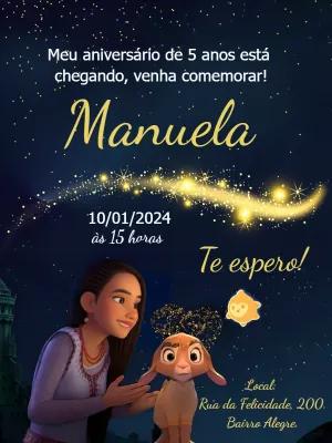 Convite Aniversário Wish O Poder dos Desejos para Editar Online