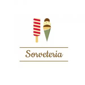 Logo Editável para Sorveteria com Picolé e Casquinha