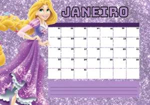 Planner da Rapunzel com Glitter para Editar Online
