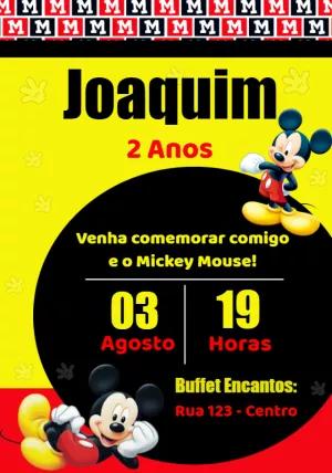 Convite Aniversário Mickey Mouse para Editar Online