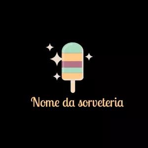 Logo Editável de Sorveteria com Picolé para Personalizar