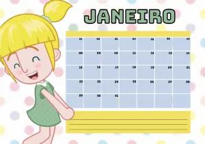 Planner Infantil Menina Loira para Editar Online