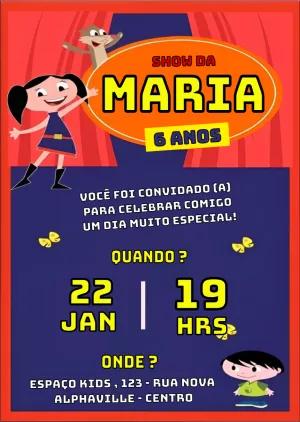 Convite de Aniversário Show da Luna para Editar Online
