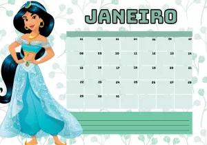 Planner da Princesa Jasmine: Calendário Editável Online