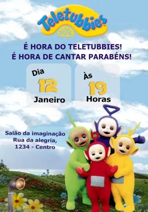 Convite de Aniversário Teletubbies Editável Online