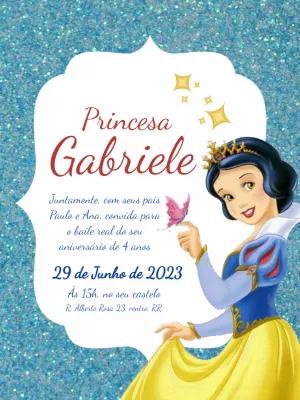 Convite Aniversário Branca de Neve para Editar Online