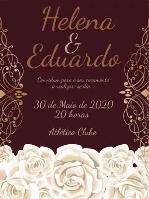 Convite de Casamento Provençal Luxuoso para Editar Online