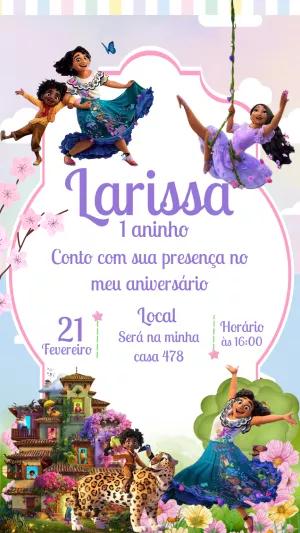 Convite Aniversário Encanto com Personagens para Editar Online