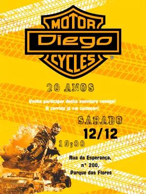 Convite de Aniversário Motos e Aventura para Editar Online