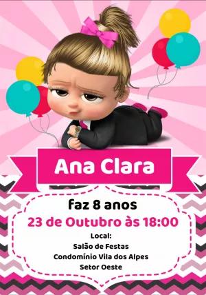 Convite de Aniversário A Poderosa Chefinha para Editar Online
