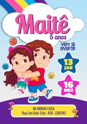 Convite Aniversário Maria Clara e JP para Editar Online