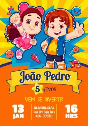 Convite de Aniversário Maria Clara e JP para Editar Online