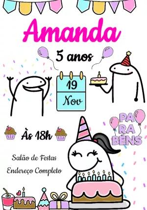 Convite de Aniversário Flork Divertido para Editar Online