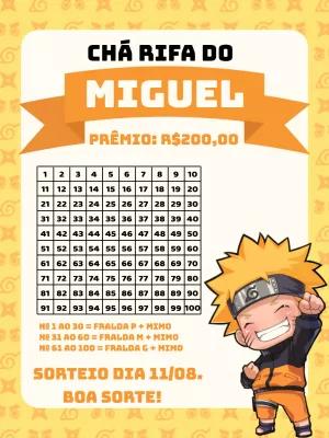 Rifa Chá de Bebê Naruto Chibi para Editar Online