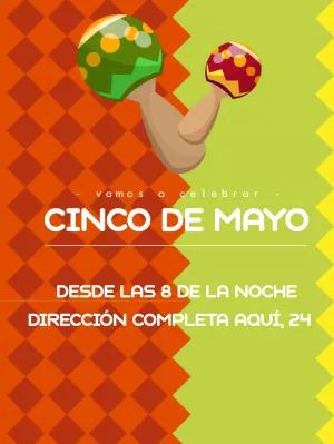 Convite de Cinco de Mayo com Maracas para Editar Online