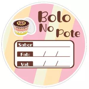 Adesivo para Bolo no Pote Listrado para Editar e Imprimir