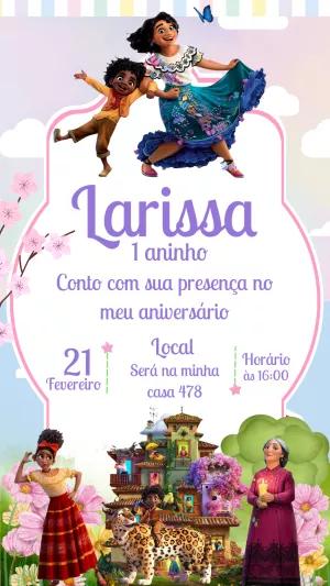 Convite de Aniversário Encanto com Personagens para Editar