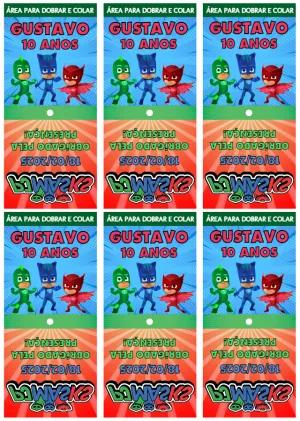 Capa para Pirulito PJ Masks Aniversário para Editar Online