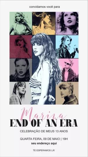 Convite de Aniversário Taylor Swift Eras Tour para Editar Online