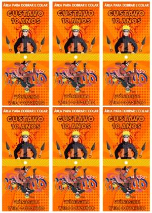 Capa para Pirulito Naruto Editável para Festa de Aniversário