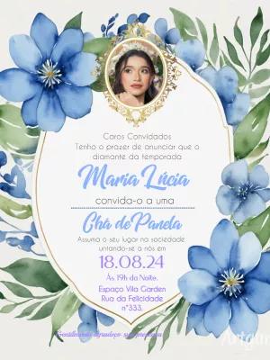 Convite Chá de Panela Bridgerton com Foto para Editar Online