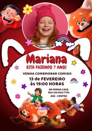 Convite Aniversário Red Crescer é Uma Fera com Foto para Editar