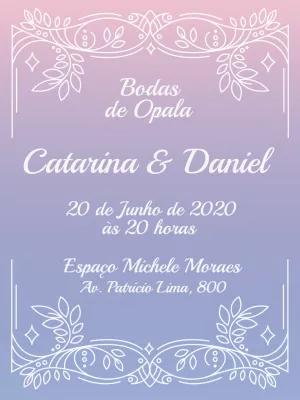 Convite Bodas de Opala Elegante para Editar Online