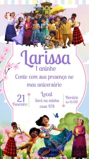 Convite de Aniversário Encanto com Personagens para Editar