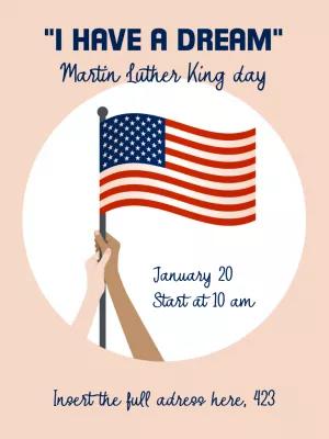 Martin Luther King Day Post with Flag to Edit Online