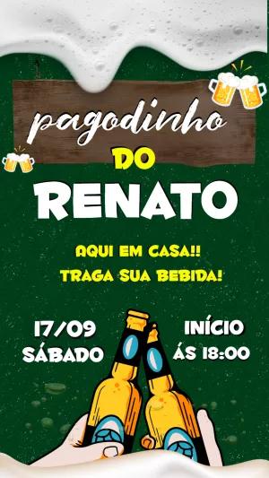 Convite de Aniversário Pagode com Tema Cerveja para Editar