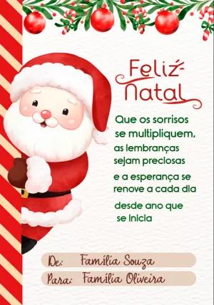 Cartão de Natal Papai Noel Fofo para Editar Online