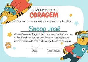 Certificado de Coragem Pet Super-Herói para Editar Online