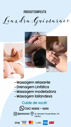 Flyer para Massoterapeuta e Estética Editável Online