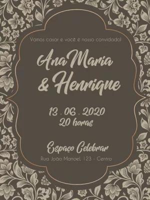 Convite de Casamento Provençal Floral para Editar Online