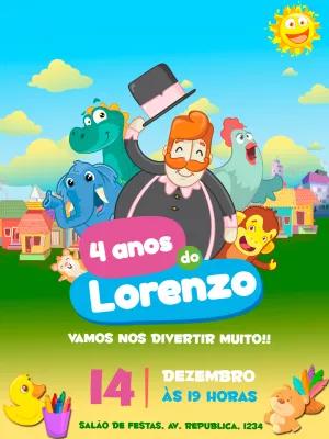 Convite de Aniversário Mundo Bita para Editar Online