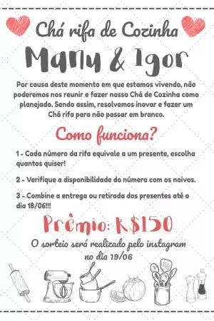 Convite Chá Rifa de Cozinha Moderno para Editar Online