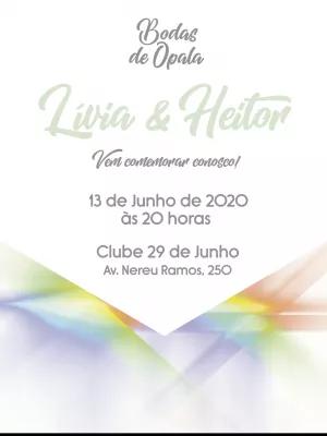 Convite Bodas de Opala com Efeito Prisma para Editar Online