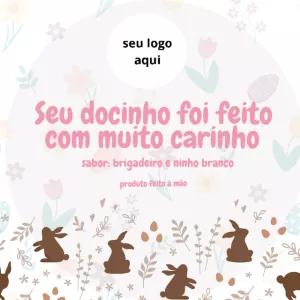 Adesivo de Páscoa com Coelhinhos para Editar Online