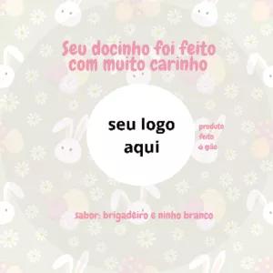 Adesivo de Páscoa com Coelhinhos para Editar Online