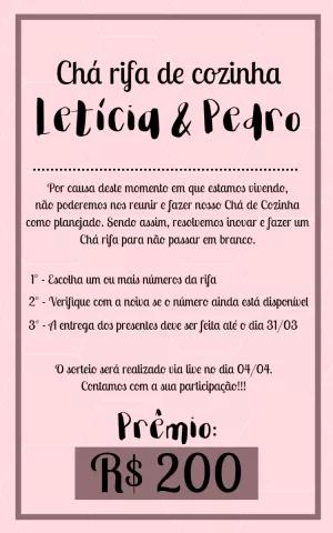 Convite Chá Rifa de Cozinha Delicado para Editar Online