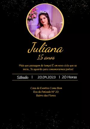 Convite 15 anos com foto para editar online