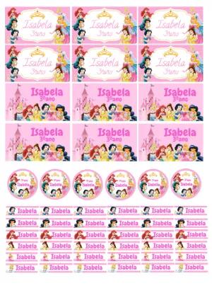 Etiquetas Escolares Princesas Disney para Editar e Imprimir