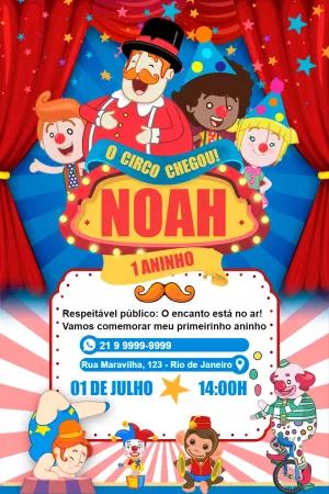 Convite Aniversário Mundo Bita Circo para Editar Online