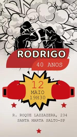 Invitación de Cumpleaños Tema Boxeo para Editar Online