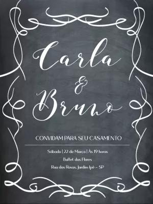 Convite de Casamento Chalkboard Quadro Negro para Editar Online