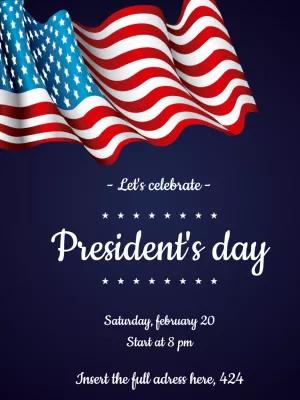 President's Day Invitation with American Flag to Edit Online