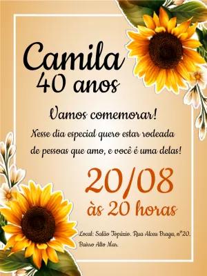 Convite de Aniversário Girassol Rústico para Editar Online