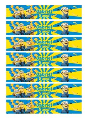 Rótulo de Garrafa Minions Aniversário para Editar Online