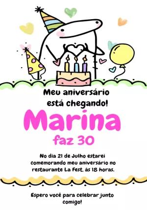 Convite de Aniversário Flork Meme Engraçado para Editar Online